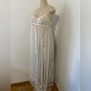 Victoria secret VINTAGE cottage core ivory sheer lace slip dress